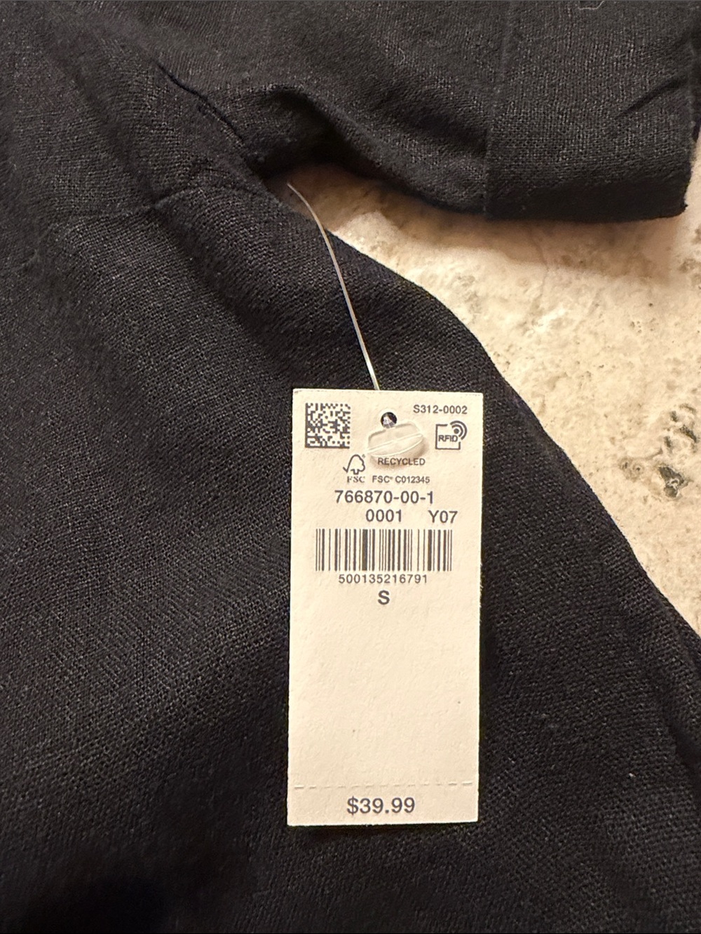 Old Navy Black Short-Sleeve Button-Down Shirt Dress - Picture 3 of 3